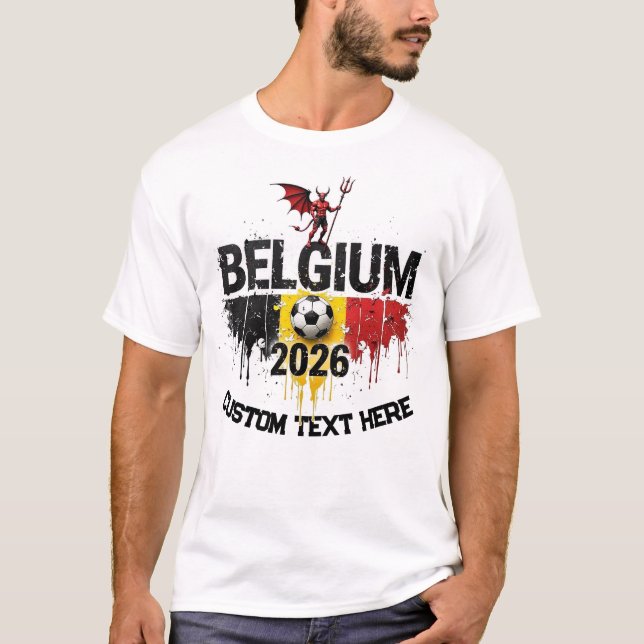 Camiseta Custom Belgium National Soccer Football Team Fan (Frente)