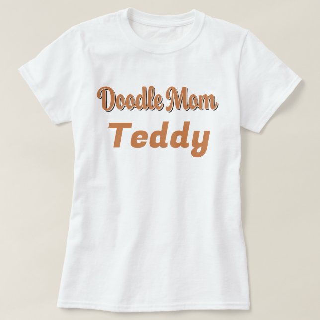 Camiseta Custom Bernedoodle Doodle Mom Tricolor Pet Name (Frente do Design)