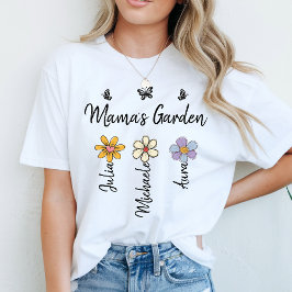 Camiseta Custom Birth Flower Mug Names, Mama's Garden Gift