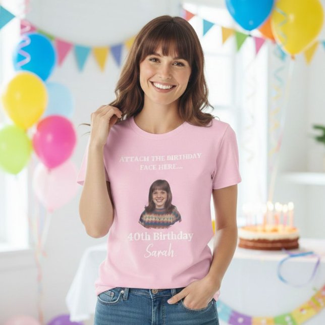 Camiseta Custom Birthday Photo Shirt – Personalized Face (Criador carregado)