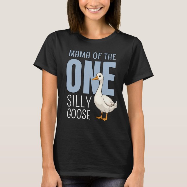 Camiseta Custom Blue Mama of the One Silly Goose Birthday (Frente)