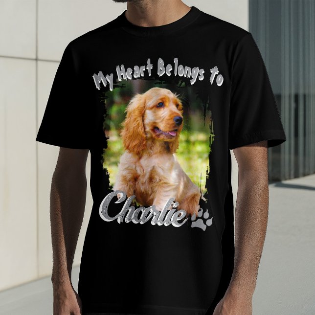 Camiseta Custom bootleg Typography Name My Heart Belongs To (Criador carregado)