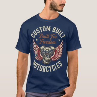 Camiseta Custom Built – Built for Freedom Vintage Motor