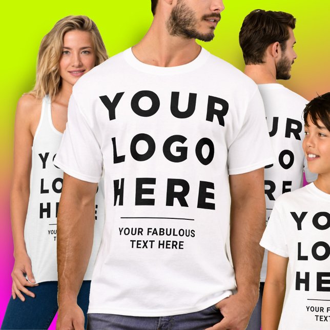 Camiseta Custom Business Logo and Text front and back (custom t shirt)