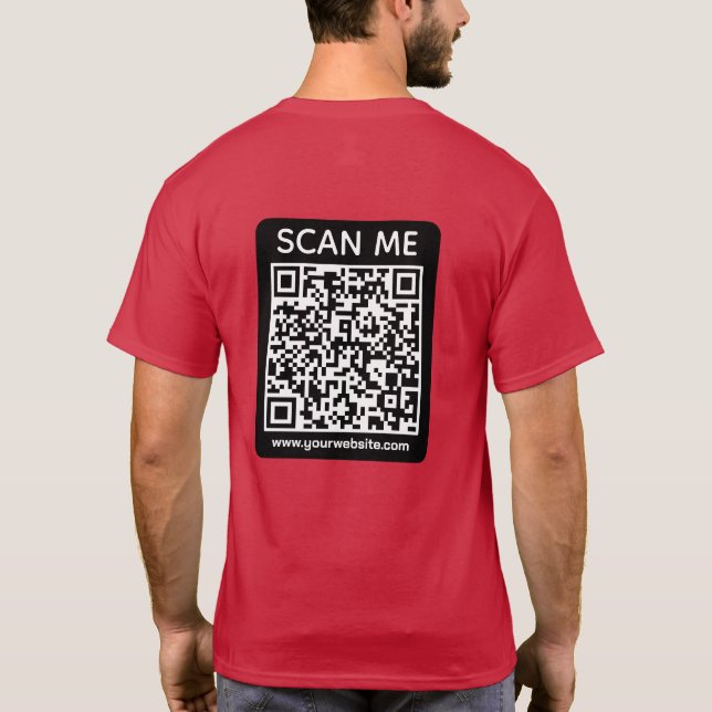 Camiseta Custom Business QR Code Scan Me  (Verso)