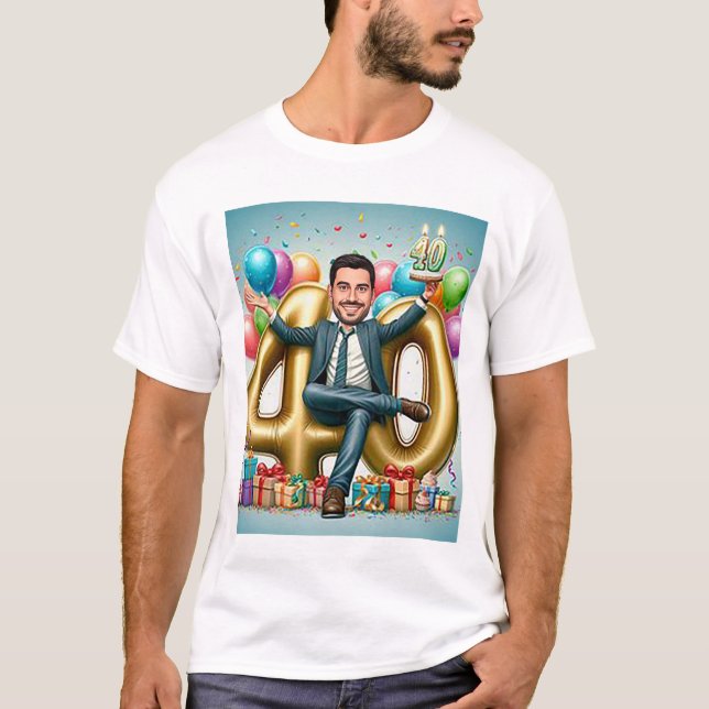 Camiseta "Custom caricature-Send your photo for design" (Frente)