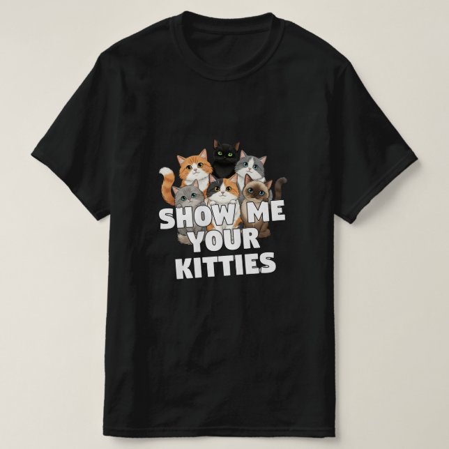 Camiseta Custom Cat T-Shirt with Kittens Funny  (Frente do Design)