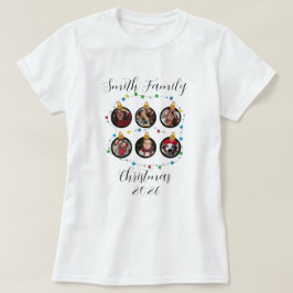 Camiseta Custom Christmas Photo Ornament Design with Festiv
