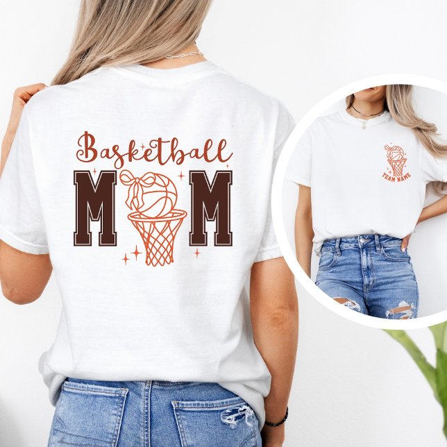 Camiseta Custom Cute Coquette Basketball Mom (Criador carregado)