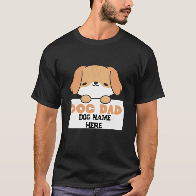 Camiseta Custom Dog Dad Cute Puppy Illustration T-Shirt (Frente)