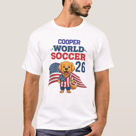 Camiseta Custom Dog Name USA Soccer Fan 2026 Golden Retriev
