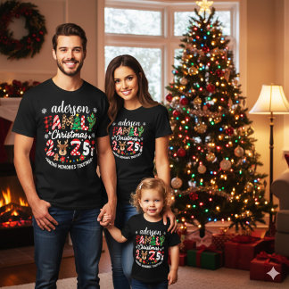 Camiseta Custom Family Name Christmas 2025 Festive Holiday