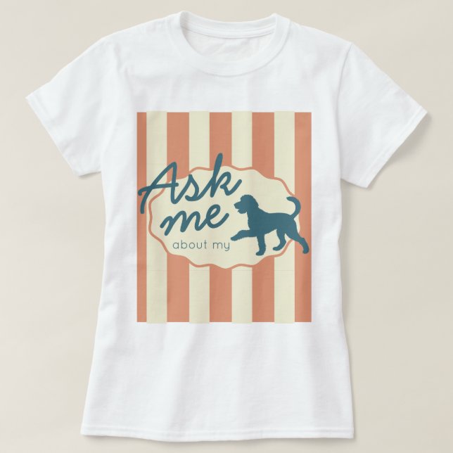 Camiseta Custom Golden Doodle Name Terracotta Stripes Tee (Frente do Design)