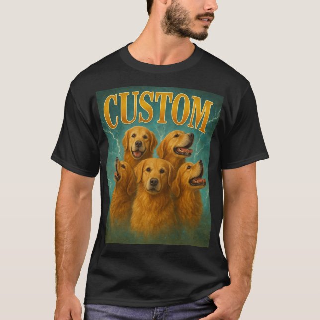 Camiseta Custom Golden Retriever Dog Art T-Shirt – Cute Per (Frente)
