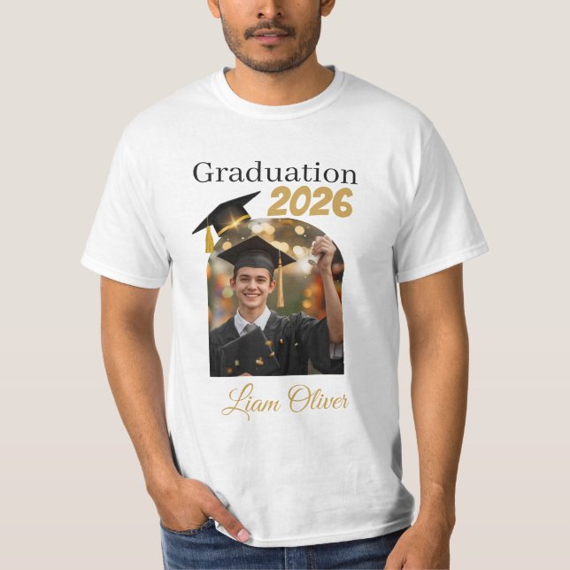 Camiseta Custom Graduation Photo Shirt Class of 2026 (Frente)
