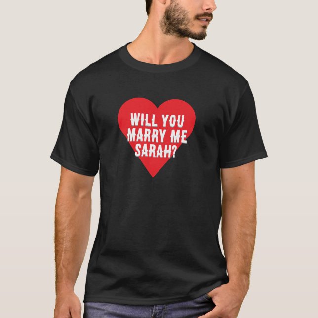 Camiseta Custom Heart Men’s T-Shirt – marry me, proposal (Frente)