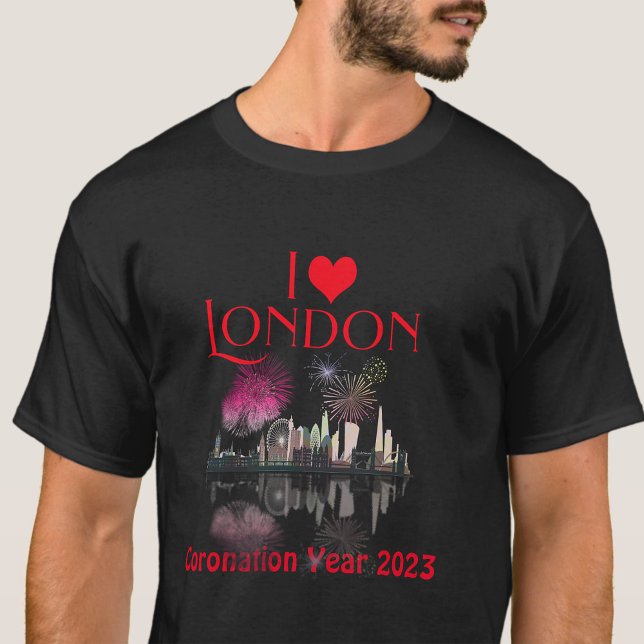 Camiseta Custom I Love London Skyline Fireworks Souvenir (Criador carregado)