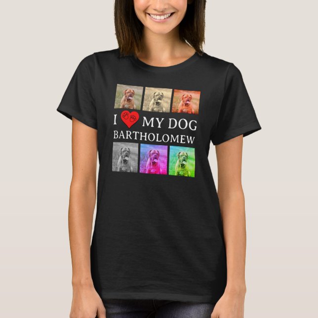Camiseta Custom I LOVE MY DOG Pop Art Pet Lover (Frente)