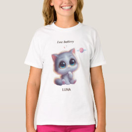 Camiseta Custom Low Battery Cat T-Shirt