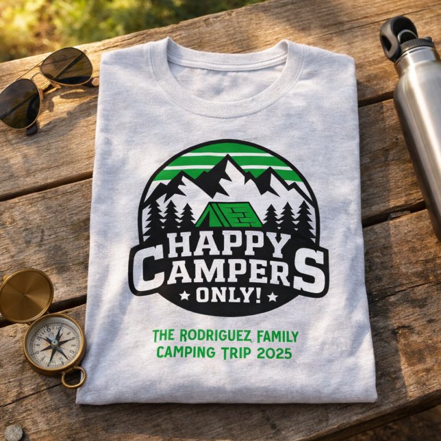 Camiseta Custom Matching Happy Campers T-Shirt (Criador carregado)