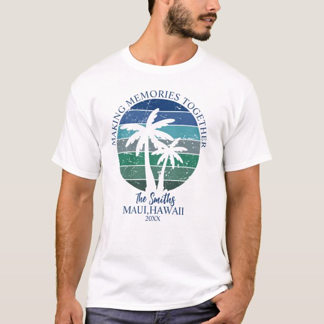 Camiseta  Custom Maui Hawaii family Men's Basic T-Shirt (Frente)