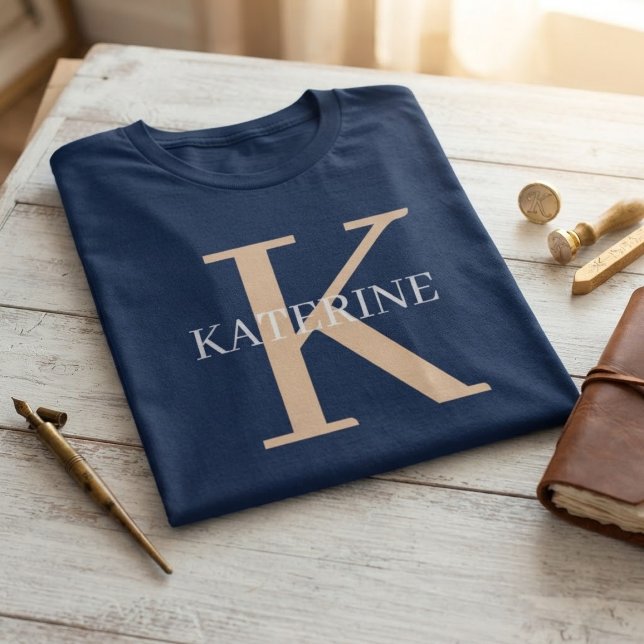Camiseta Custom Monogram Personalized Initial Name  (Criador carregado)