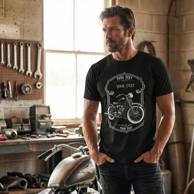 Camiseta Custom Name Biker Dad Motorcycle Shirt (Criador carregado)