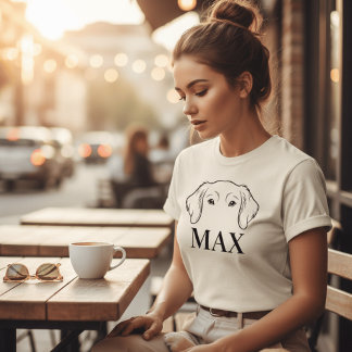 Camiseta Custom Pet Ear Name Shirt - Minimalist Dog Mom Gif