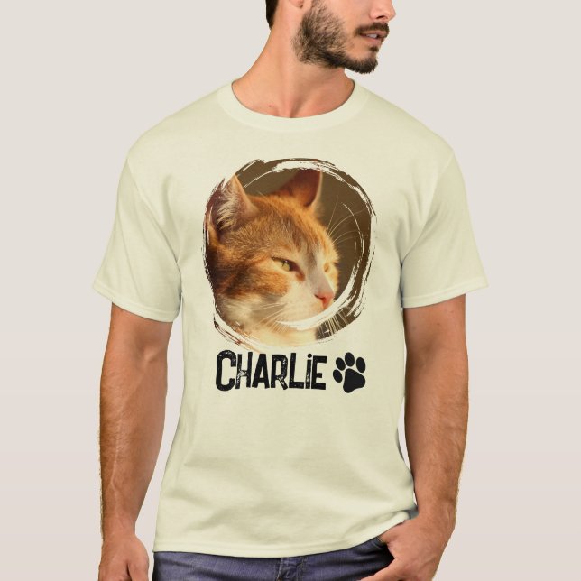 Camiseta Custom Pet Photo Dog Cat Lover Gift for Him  Her  (Frente)