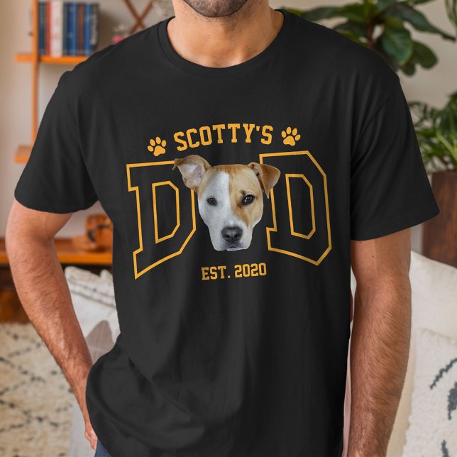 Camiseta Custom Pet Photo Face for Dog Dad Cat Dad (Criador carregado)