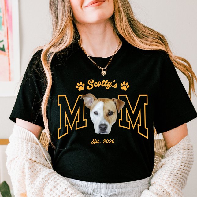 Camiseta Custom Pet Photo Face for Dog Mom Cat Mom (Criador carregado)