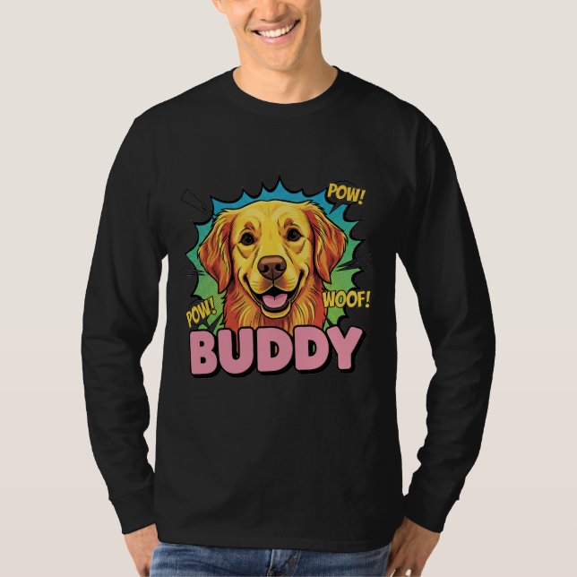 Camiseta Custom Pet Photo & Name Tee - Modern Style, Perfec (Frente)