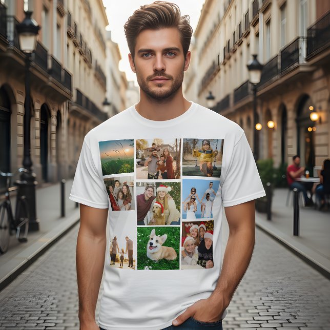Camiseta Custom Photo Collage Shirt, Custom 9 Photos   (Criador carregado)