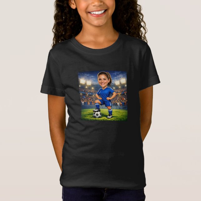 Camiseta Custom Photo-Face Soccer/Football Star Caricature (Frente)
