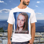Camiseta Custom Photo Name Text Personalized<br><div class="desc">Upload your photo, add a name or text, and easily create your personalized photo t-shirt. Click CUSTOMIZE to change the text color. You can TRANSFER this DESIGN on other Zazzle products and adjust it to fit most of the Zazzle items. You can also click CUSTOMIZE FURTHER to add, delete or...</div>
