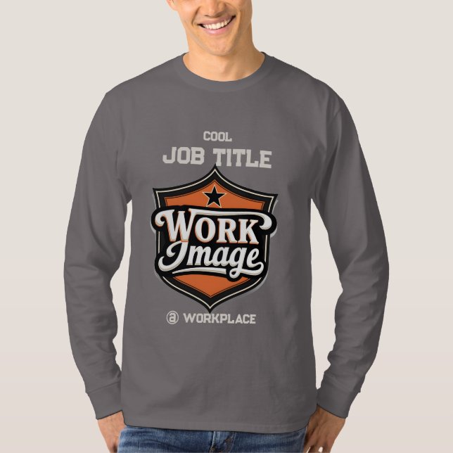 Camiseta Custom Photo Personalized Job Title & Workplace  (Frente)