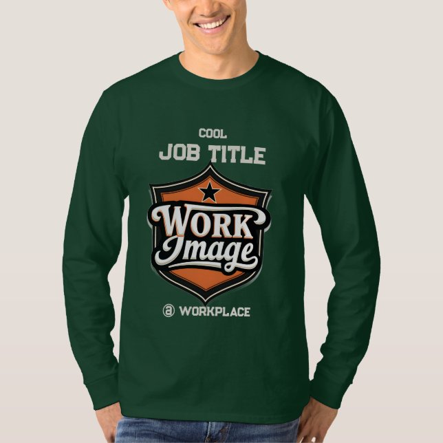 Camiseta Custom Photo Personalized Job Title & Workplace  (Frente)