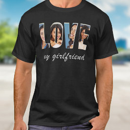 Camiseta Custom Photos Love My Girlfriend Romantic Template