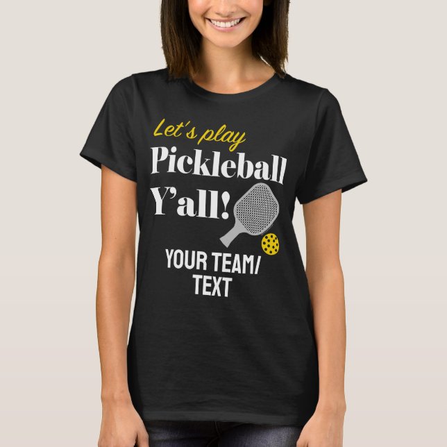 Camiseta Custom Pickleball Team Shirt Add Your Text Club (Frente)
