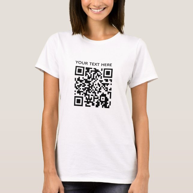 Camiseta Custom QR Code&Text Interactive T-Shirt (Frente)