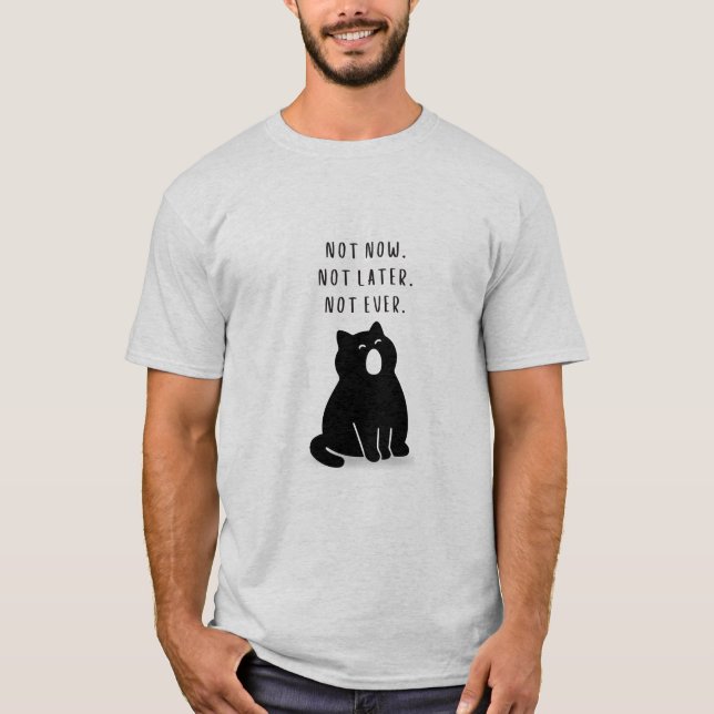 Camiseta Custom Quote Minimalist Cat Introvert Men’s (Frente)