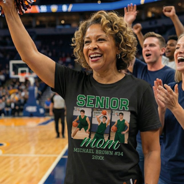 Camiseta Custom Senior Mom Graduation Photo & Name (Criador carregado)