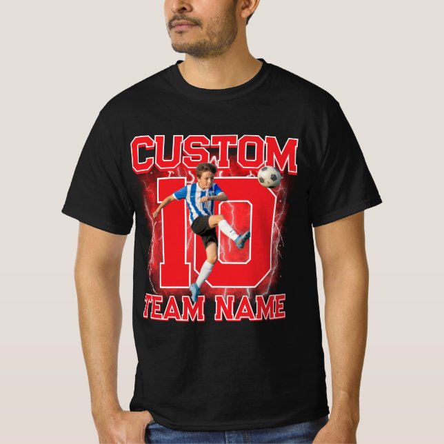 Camiseta Custom senior soccer player, team name & number  (Frente)