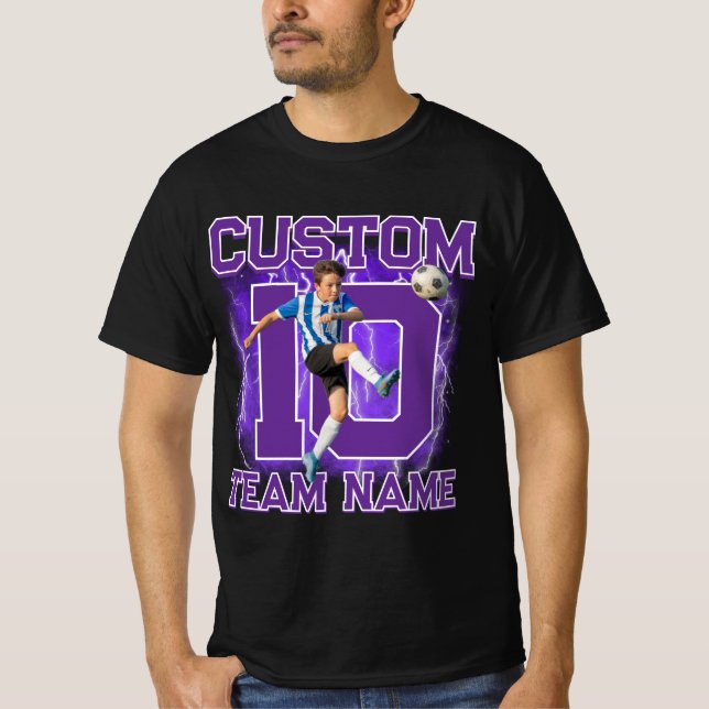 Camiseta Custom senior soccer player, team name & number  (Frente)