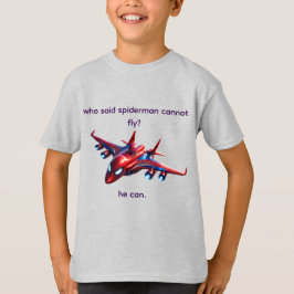 Camiseta Custom Spiderman Web-Plane Kids Birthday T-Shirt