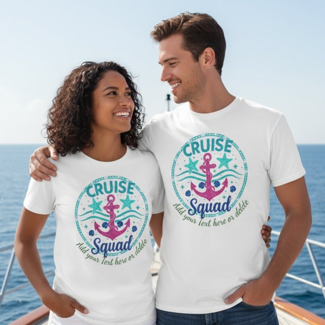 Camiseta Custom Teal Cruise Squad Group Vacation T-Shirt (Criador carregado)