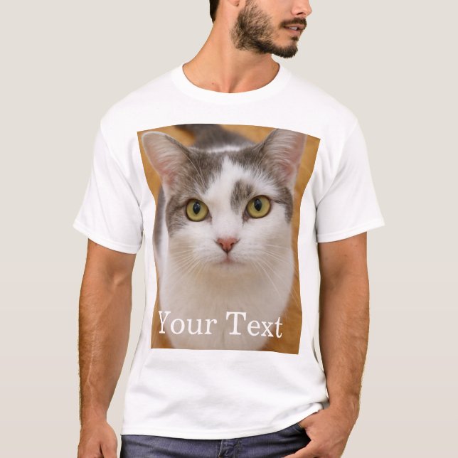 Camiseta Custom Text Photo Personalized  (Frente)
