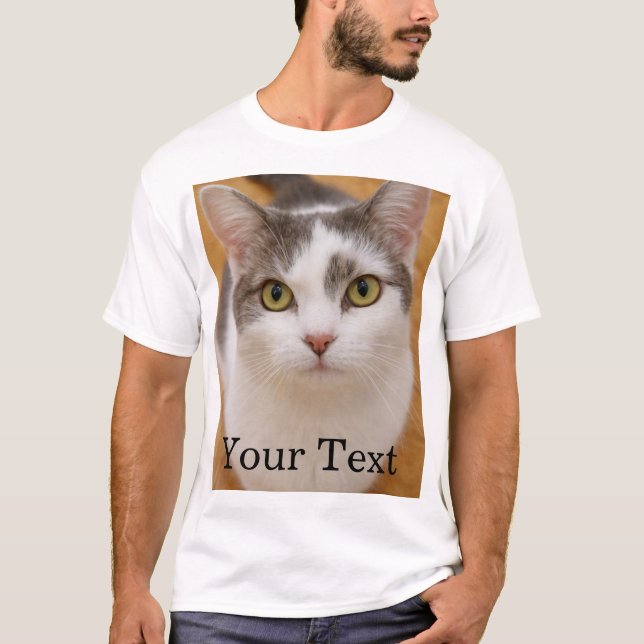 Camiseta Custom Text Photo Personalized  (Frente)