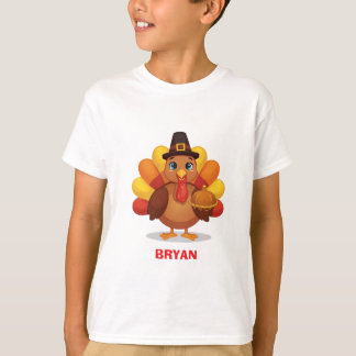 Camiseta Custom Thanksgiving Turkey Kids