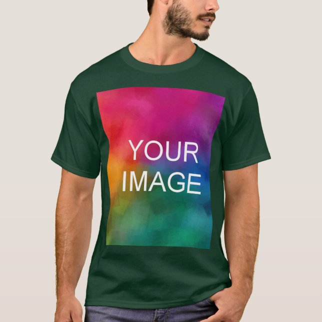 Camiseta Custom Upload Your Logo or Photo Mens Modern (Frente)